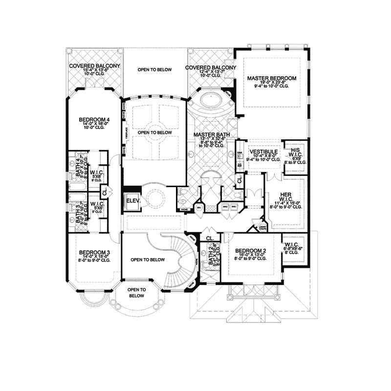 Luxury House Plan Second Floor - Buckman Heights Spanish Home 106S-0059 - Search House Plans and More