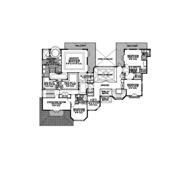 Southwestern House Plan Second Floor - Isleworth Manor Santa Fe Home 106S-0060 - Search House Plans and More