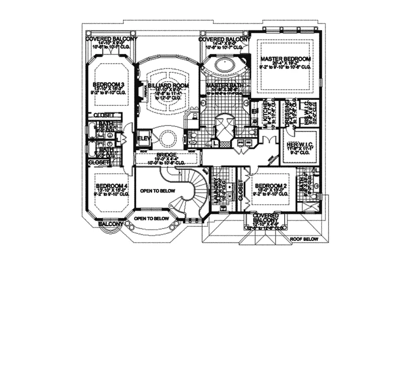 Mediterranean House Plan Second Floor - Palm Harbor Place Sunbelt Home 106S-0061 - Shop House Plans and More