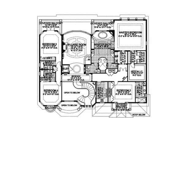 Spanish House Plan Second Floor - Palm Harbor Place Sunbelt Home 106S-0061 - Shop House Plans and More