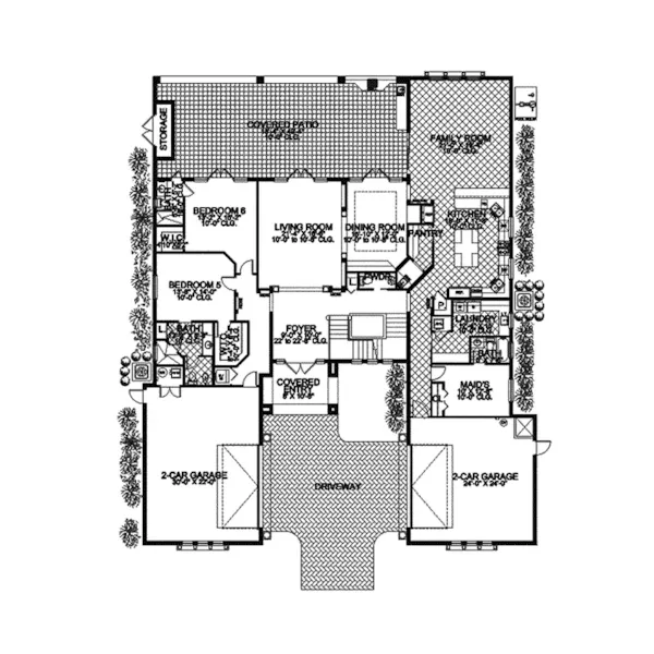 Santa Fe House Plan First Floor - Ortega Point Luxury Home 106S-0062 - Shop House Plans and More