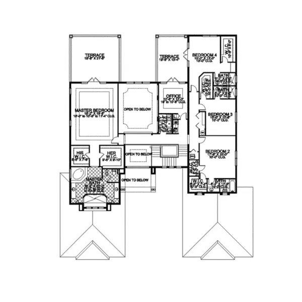 Santa Fe House Plan Second Floor - Ortega Point Luxury Home 106S-0062 - Shop House Plans and More