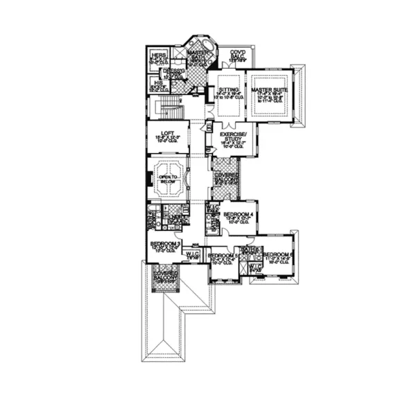 Southwestern House Plan Second Floor - Cain Hills Luxury Home 106S-0063 - Search House Plans and More