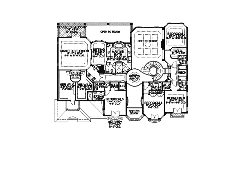 Southwestern House Plan Second Floor - Sabal Point Santa Fe Home 106S-0064 - Shop House Plans and More