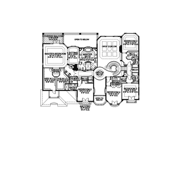 Sunbelt House Plan Second Floor - Sabal Point Santa Fe Home 106S-0064 - Shop House Plans and More