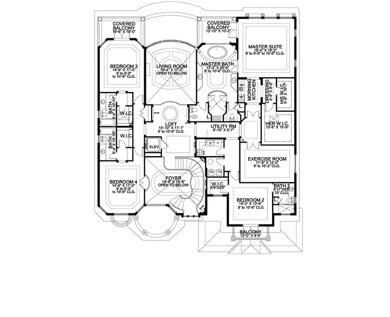 Southwestern House Plan Second Floor - Port Seawall Luxury Home 106S-0065 - Shop House Plans and More