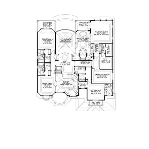 Adobe House Plans & Southwestern Home Design Second Floor - Port Seawall Luxury Home 106S-0065 - Shop House Plans and More