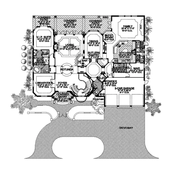 Sunbelt House Plan First Floor - Cocoa Beach Mediterranean Home 106S-0066 - Search House Plans and More