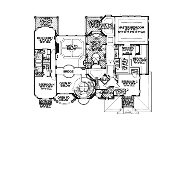 Sunbelt House Plan Second Floor - Cocoa Beach Mediterranean Home 106S-0066 - Search House Plans and More