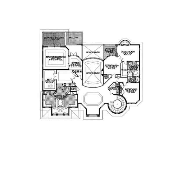 Florida House Plan Second Floor - Placida Spanish Luxury Home 106S-0068 - Shop House Plans and More