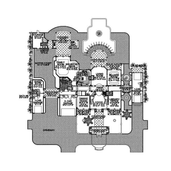 Sunbelt House Plan First Floor - Cedar Palm Luxury Florida Home 106S-0069 - Search House Plans and More