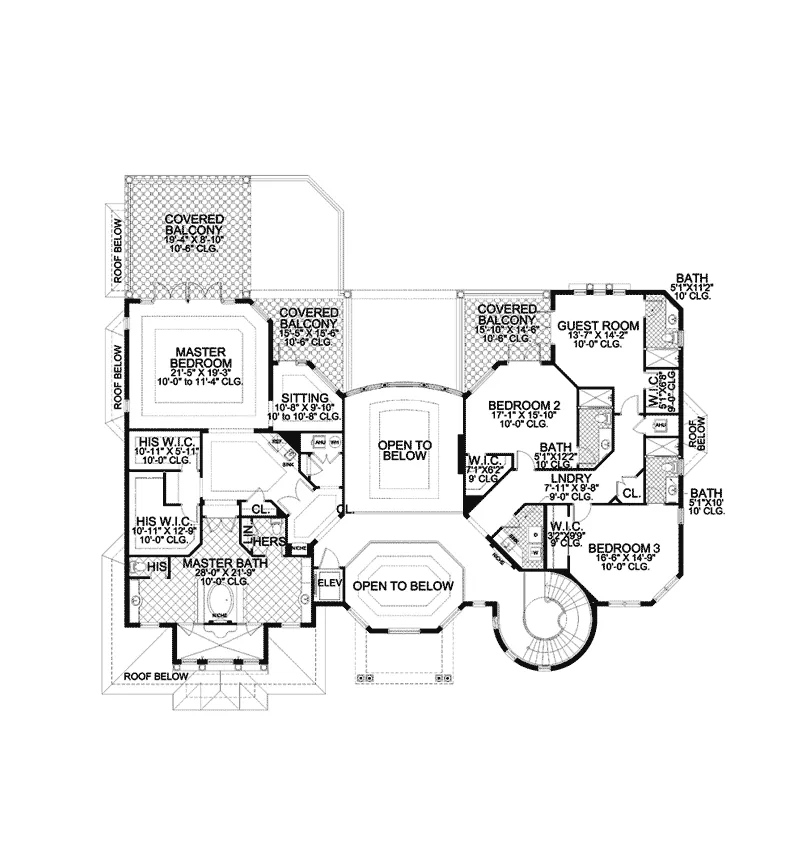 Florida House Plan Second Floor - Painters Hill Luxury Home 106S-0070 - Shop House Plans and More