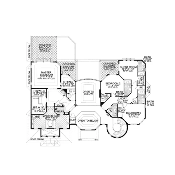 Mediterranean House Plan Second Floor - Painters Hill Luxury Home 106S-0070 - Shop House Plans and More