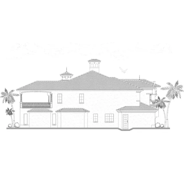 Mediterranean House Plan Left Elevation - Painters Hill Luxury Home 106S-0070 - Shop House Plans and More