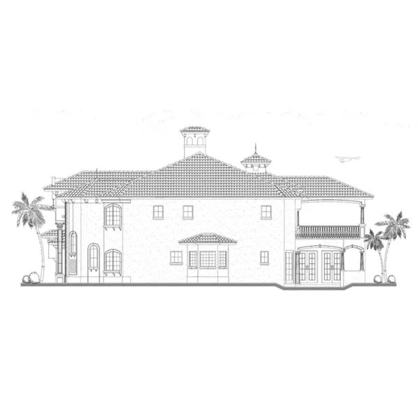 Mediterranean House Plan Right Elevation - Painters Hill Luxury Home 106S-0070 - Shop House Plans and More