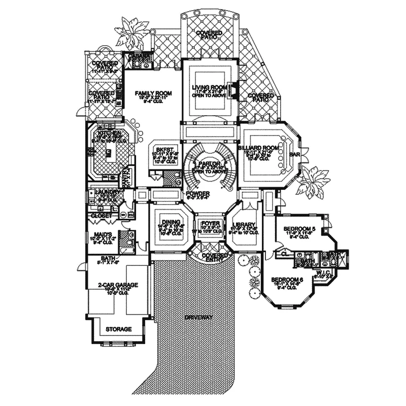 Spanish House Plan First Floor - Palmbay Luxury Spanish Home 106S-0071 - Shop House Plans and More