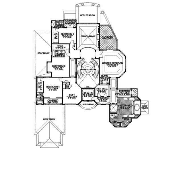 Adobe House Plans & Southwestern Home Design Second Floor - Palmbay Luxury Spanish Home 106S-0071 - Shop House Plans and More