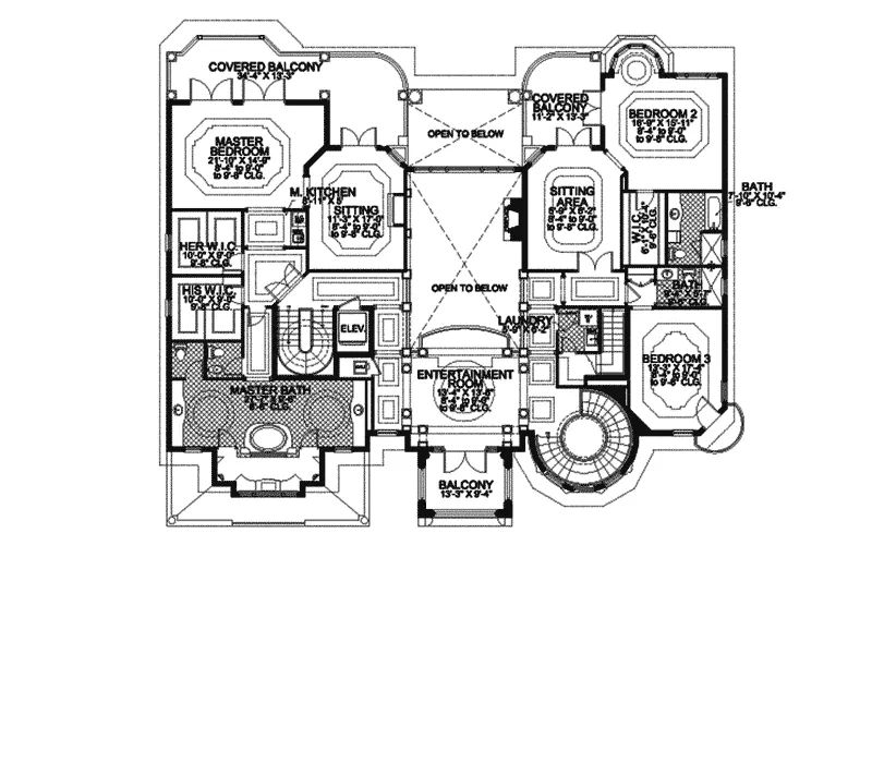 Southwestern House Plan Second Floor - Alta Vista Spanish Home 106S-0073 - Search House Plans and More