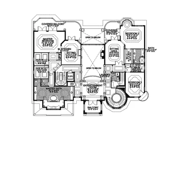 Luxury House Plan Second Floor - Alta Vista Spanish Home 106S-0073 - Search House Plans and More