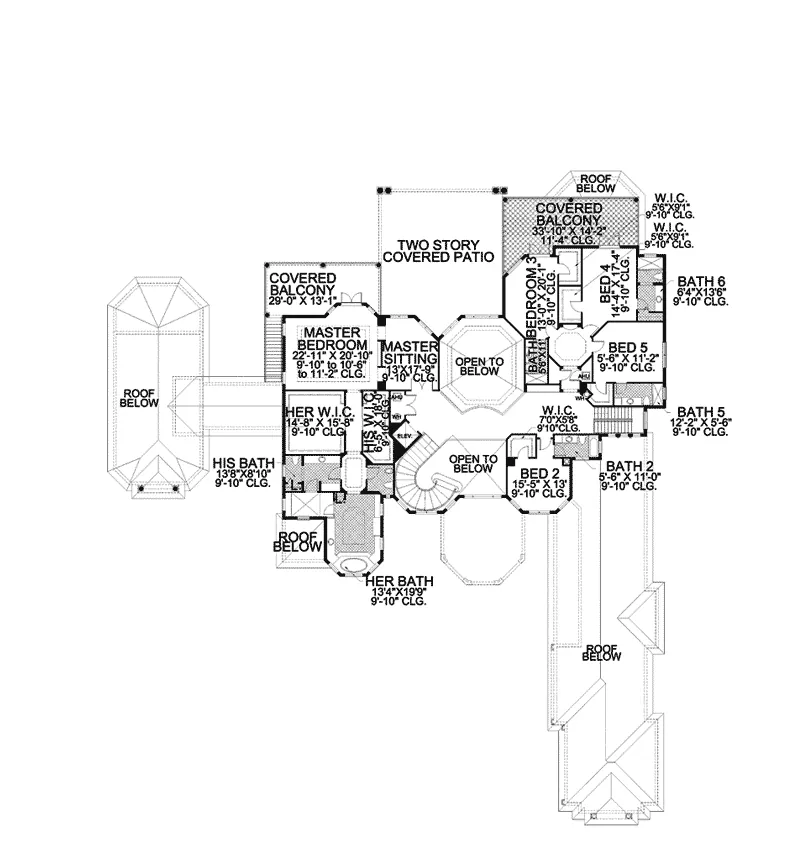 Southwestern House Plan Second Floor - De Leon Springs Spanish Home 106S-0074 - Search House Plans and More