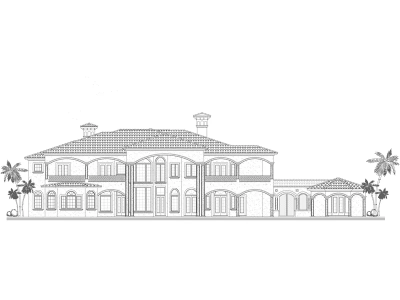 Florida House Plan Rear Elevation - De Leon Springs Spanish Home 106S-0074 - Search House Plans and More
