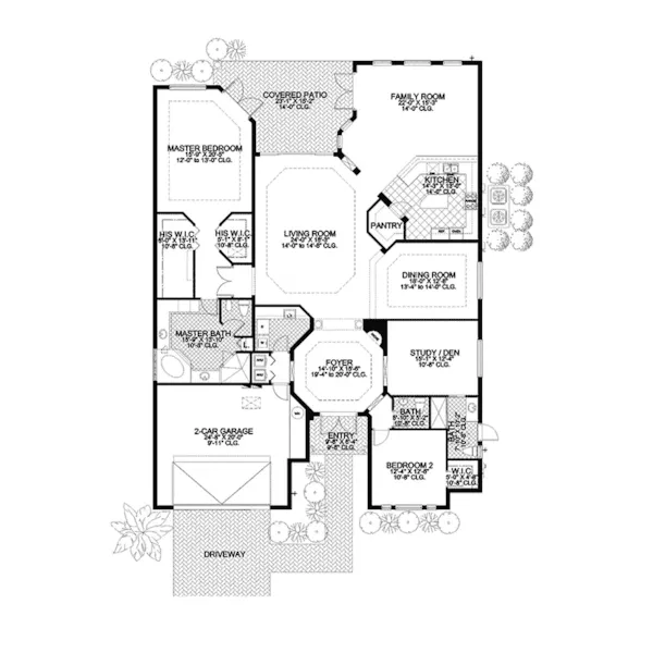 Florida House Plan First Floor - Castillo Mediterranean Home 106S-0075 - Search House Plans and More