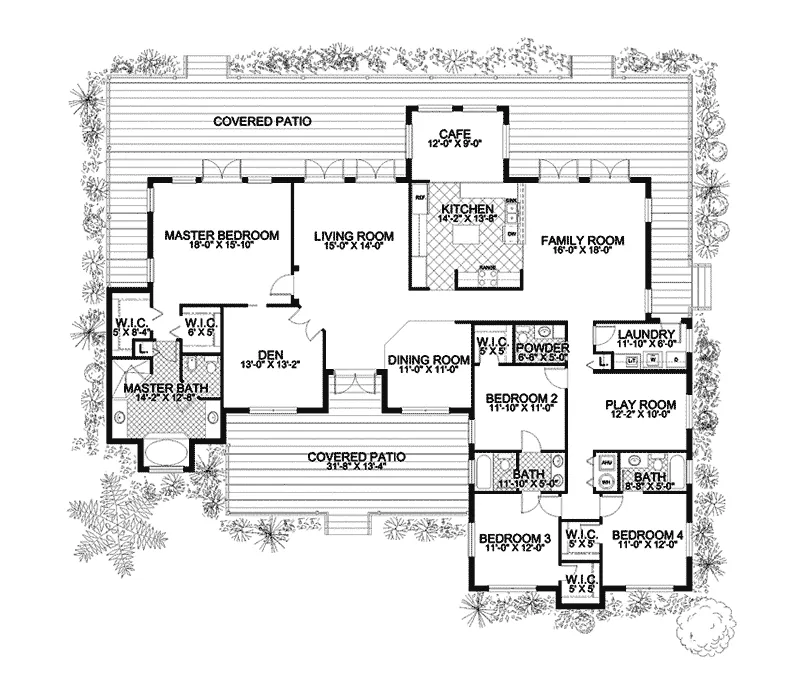 Vacation House Plan First Floor - Half Moon Lake Florida Home 106S-0076 - Search House Plans and More