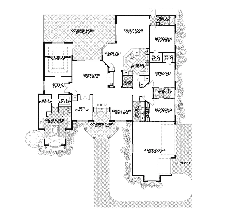 Luxury House Plan First Floor - Juniper Springs Floridian Home 106S-0077 - Search House Plans and More