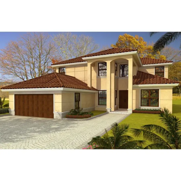 Spanish House Plan Front of Home - Louisa Manor Floridian Home 106S-0082 - Shop House Plans and More