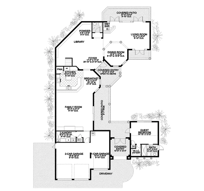 Florida House Plan First Floor - Martinez Lake Luxury Home 106S-0087 - Shop House Plans and More