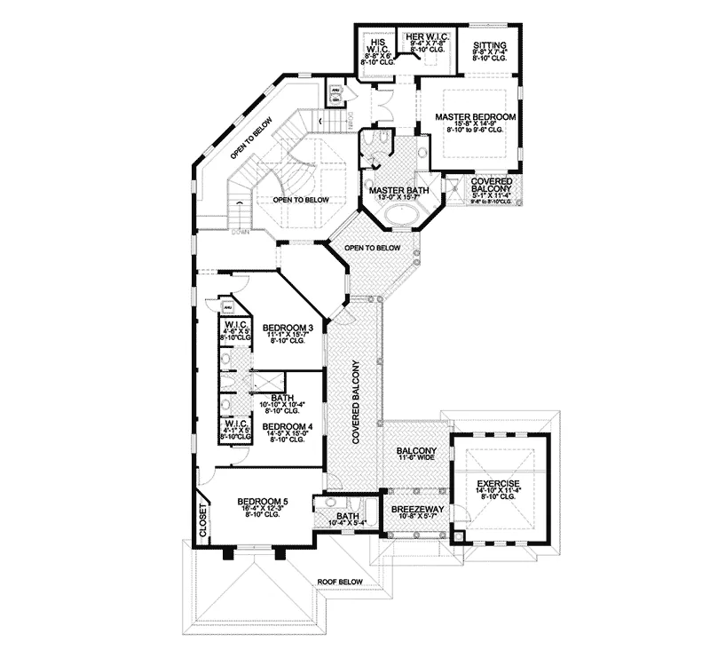Florida House Plan Second Floor - Martinez Lake Luxury Home 106S-0087 - Shop House Plans and More