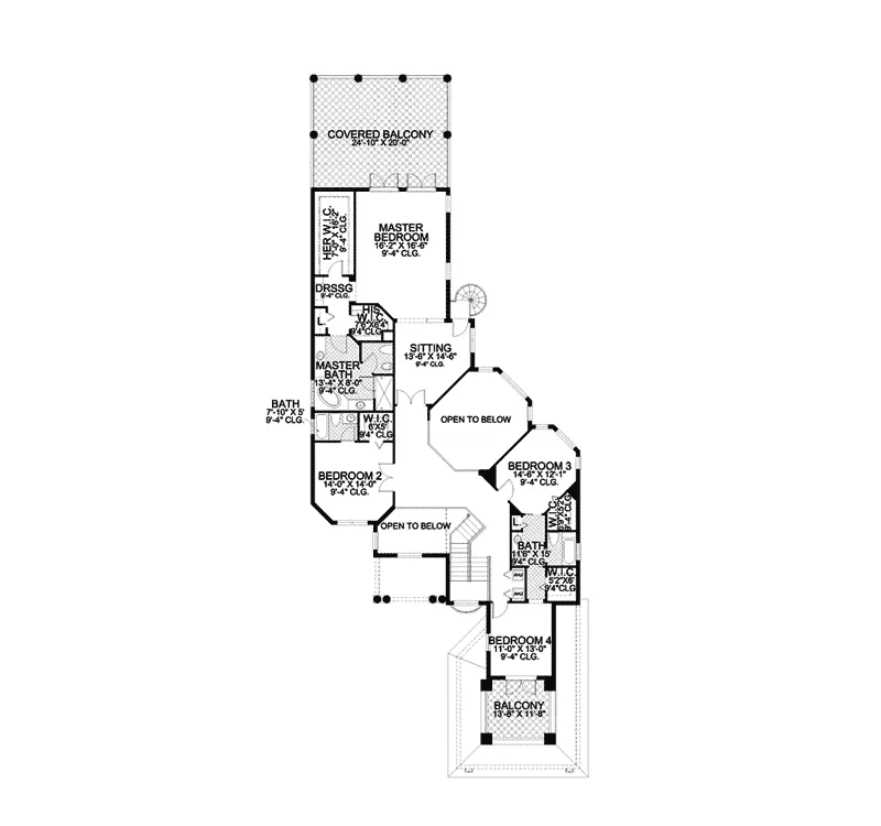Spanish House Plan Second Floor - Gila Point Luxury Home 106S-0088 - Search House Plans and More