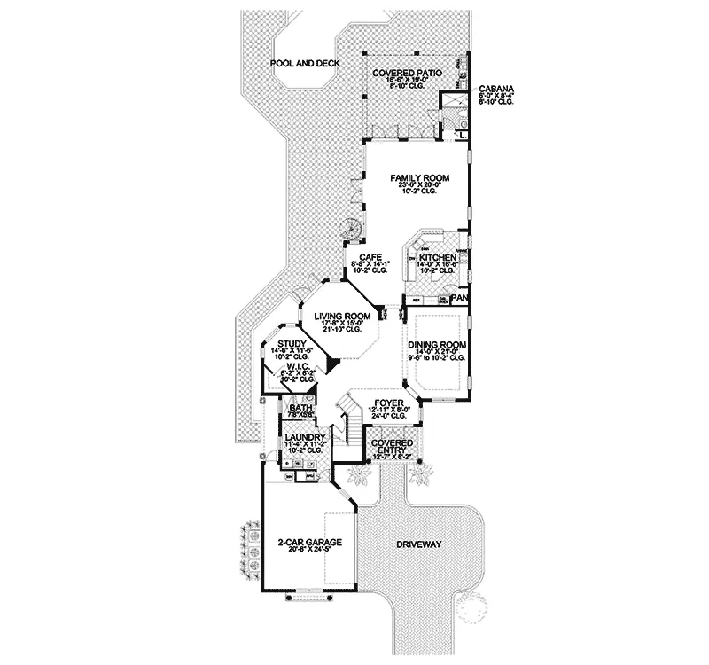 Florida House Plan First Floor - Oro Valley Luxury Home 106S-0089 - Shop House Plans and More