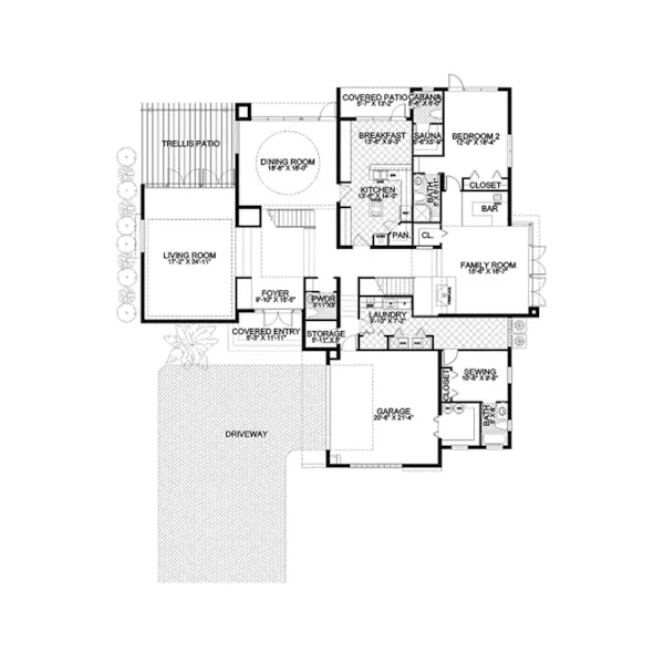 Modern House Plan First Floor - Bisbee Hill Luxury Home 106S-0090 - Search House Plans and More