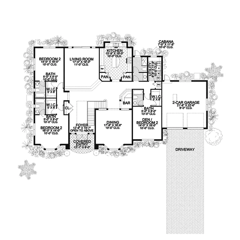 Santa Fe House Plan First Floor - Coronado Point Traditional Home 106S-0091 - Search House Plans and More