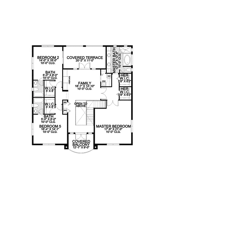 Santa Fe House Plan Second Floor - Coronado Point Traditional Home 106S-0091 - Search House Plans and More