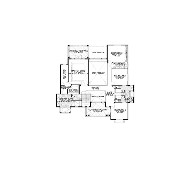 Sunbelt House Plan Second Floor - Linda Vista Luxury Home 106S-0093 - Shop House Plans and More