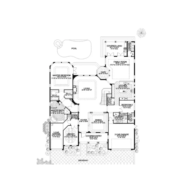 Sunbelt House Plan First Floor - San Miguel Luxury Home 106S-0097 - Shop House Plans and More