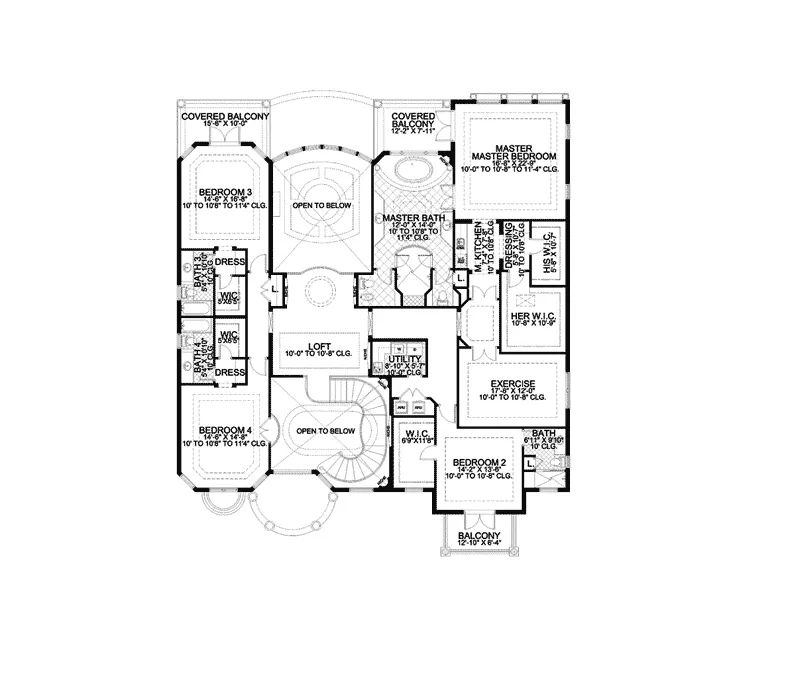 Spanish House Plan Second Floor - Sonora Hill Spanish Home 106S-0098 - Shop House Plans and More