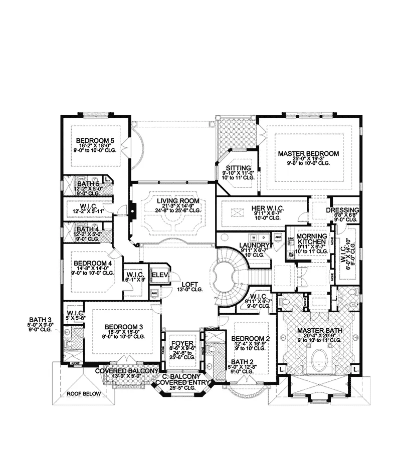 Southwestern House Plan Second Floor - Lauderdale Hill Sunbelt Home 106S-0099 - Shop House Plans and More