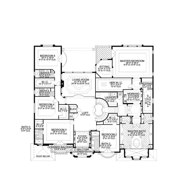 Spanish House Plan Second Floor - Lauderdale Hill Sunbelt Home 106S-0099 - Shop House Plans and More