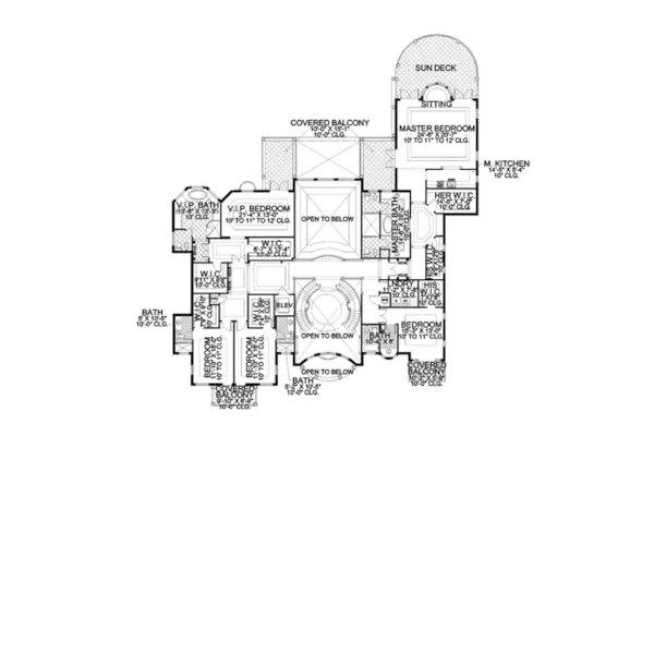 Mediterranean House Plan Second Floor - San Carlo Manor Spanish Home 106S-0100 - Shop House Plans and More