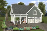 Building Plans Front of Home - Karisma Garage And Covered Porch 108D-6000 | House Plans and More