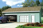 Building Plans Front of Home - Lacacia Two-Car Garage  109D-6020 | House Plans and More