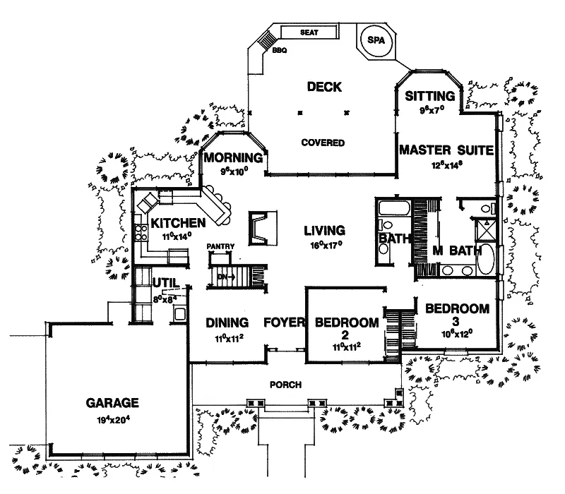Colonial House Plan First Floor - Calvert Creek Cape Cod Home 111D-0002 - Search House Plans and More