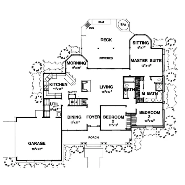 Colonial House Plan First Floor - Calvert Creek Cape Cod Home 111D-0002 - Search House Plans and More