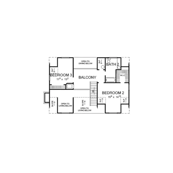 Bungalow House Plan Second Floor - Hunters Pointe Bungalow Home 111D-0003 - Search House Plans and More