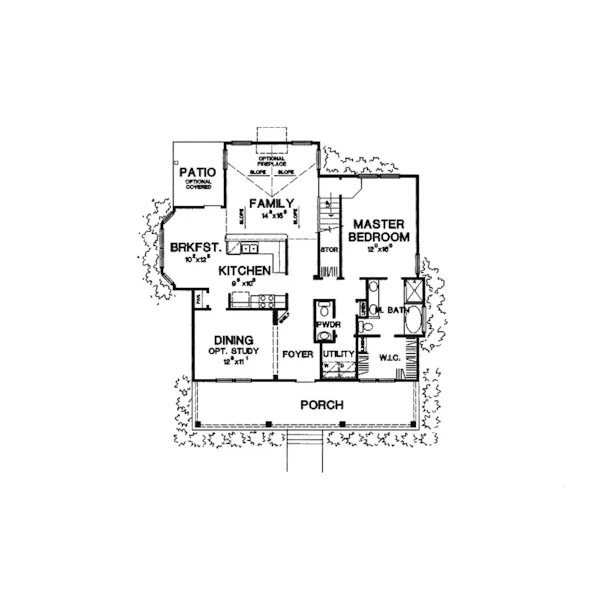 Country House Plan First Floor - Claxton Neoclassical Home 111D-0006 - Search House Plans and More