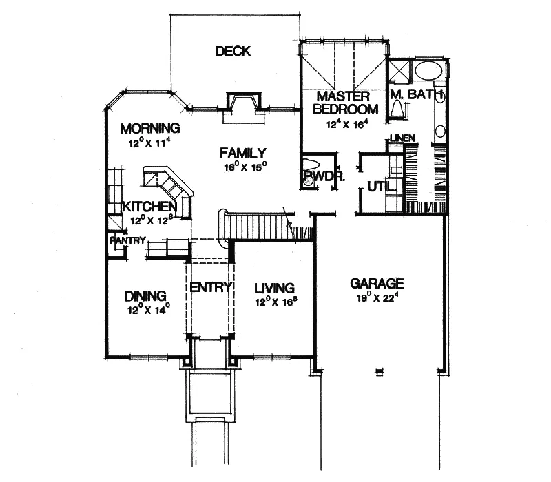 Tudor House Plan First Floor - Caruthersville European Home 111D-0010 - Search House Plans and More