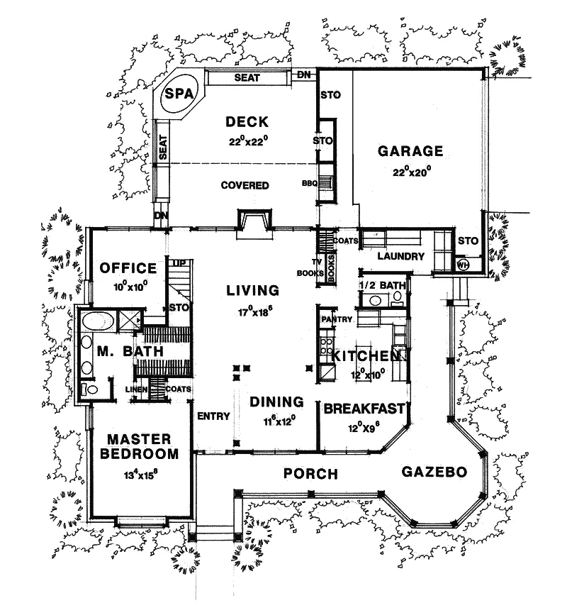 Victorian House Plan First Floor - Parson Ridge Country Home 111D-0011 - Shop House Plans and More